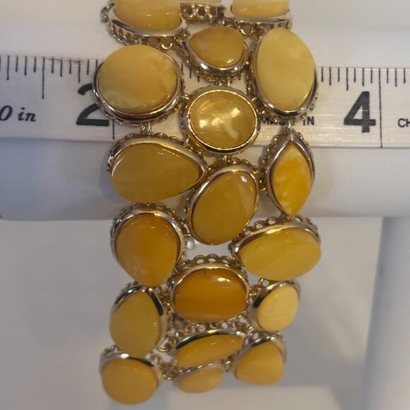 NEW Amber Cluster Bracelet in Vermeil  (8") and Amber Ring in Gold Tone - Picture 7 of 15